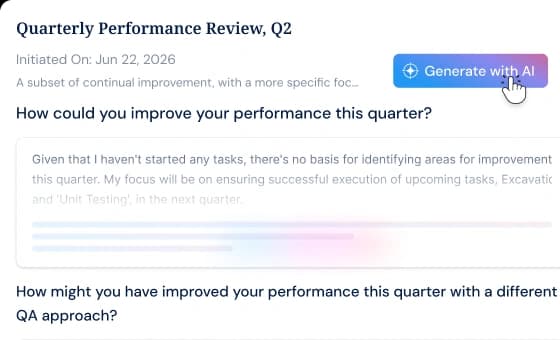 Draft reviews in seconds from goal and check-in history