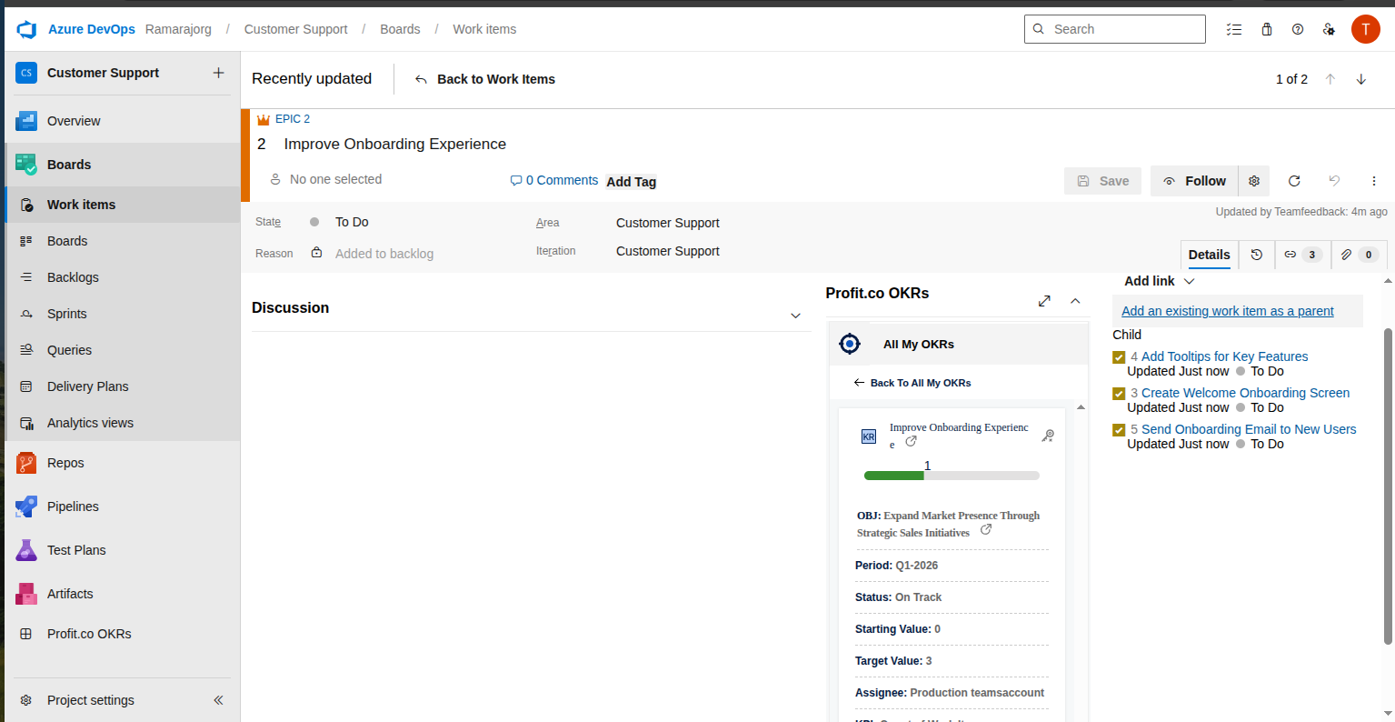 Create a DevOps issue as a sub-key result. screenshot 3