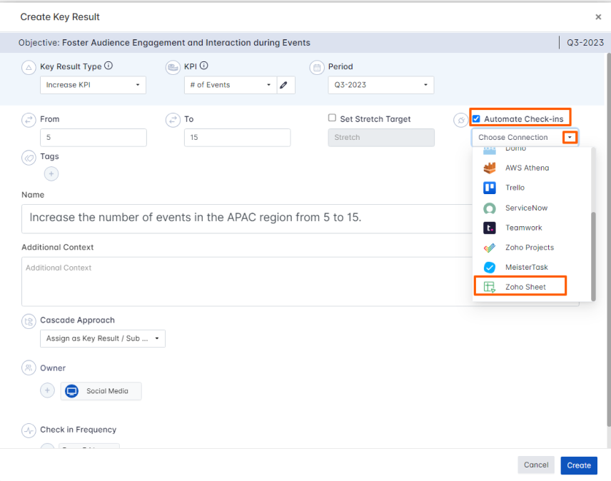 Automating Key Results with Zoho Sheet screenshot 1