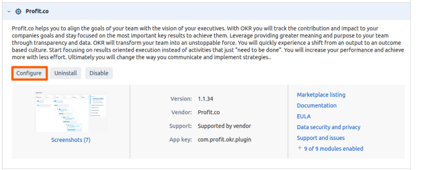 Install Profit.co OKR Software app in Jira software screenshot 3