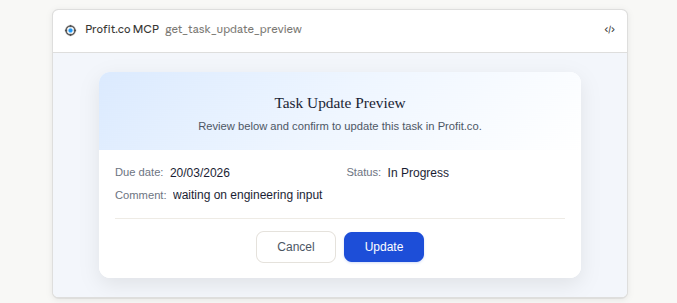 5. Update Task screenshot 1