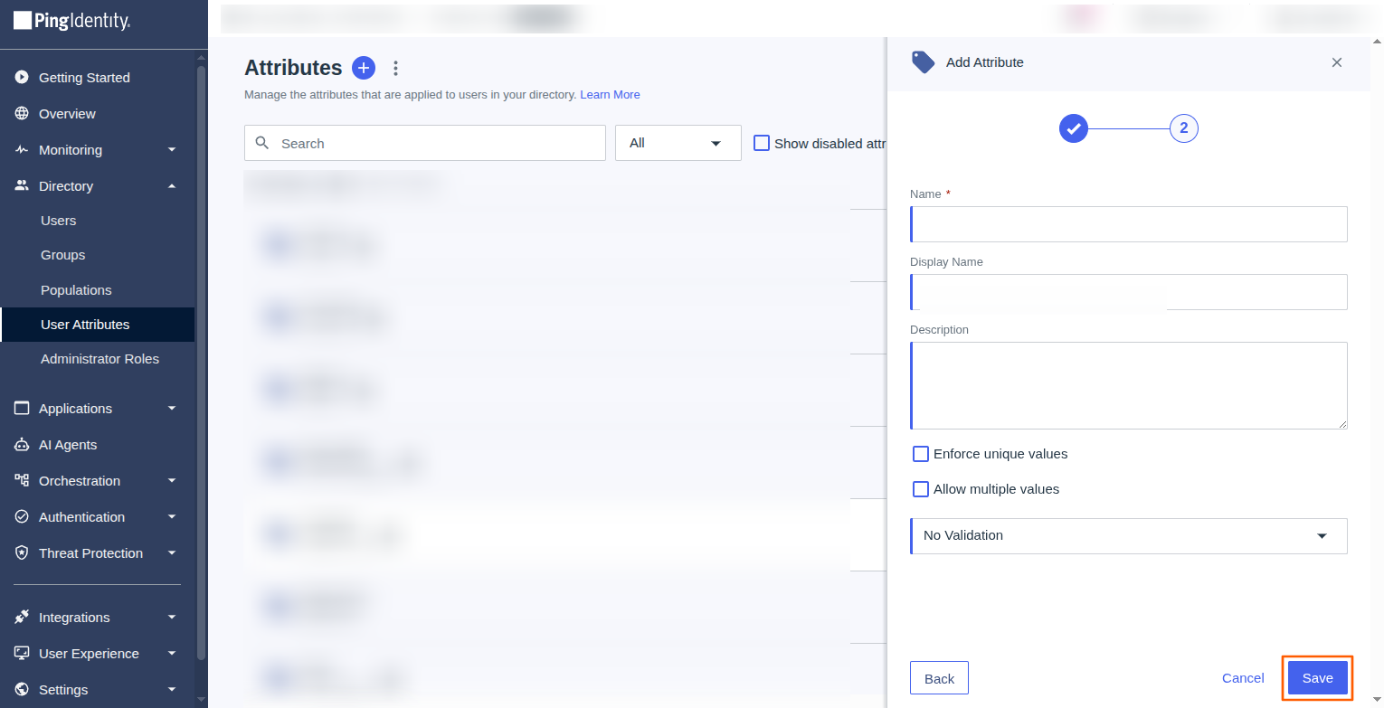 Create a Custom Attribute in Ping Identity screenshot 2