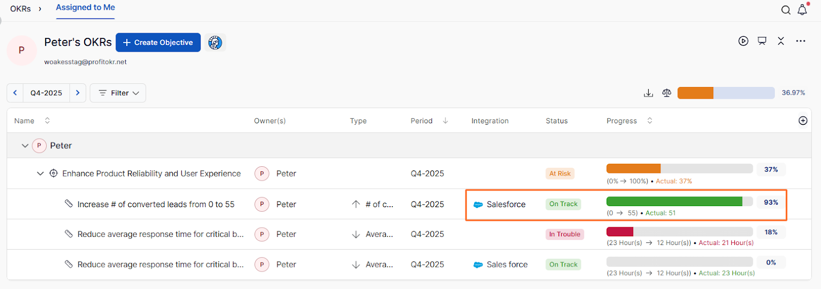 How do you use a Salesforce KPI in a Key Result? screenshot 5