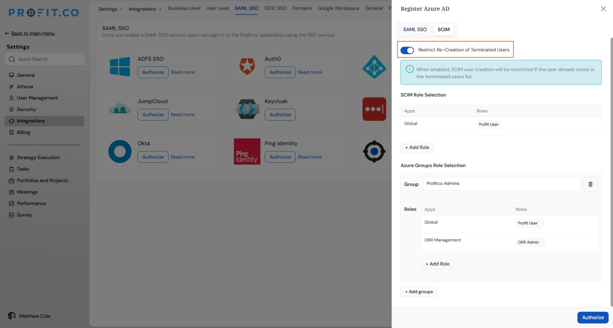 Restrict Re-Creation of Terminated Users screenshot