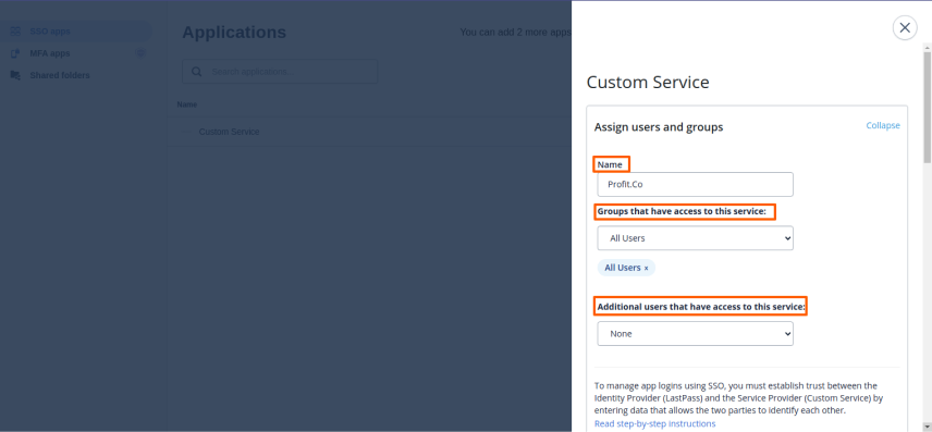 Step 2 screenshot 1