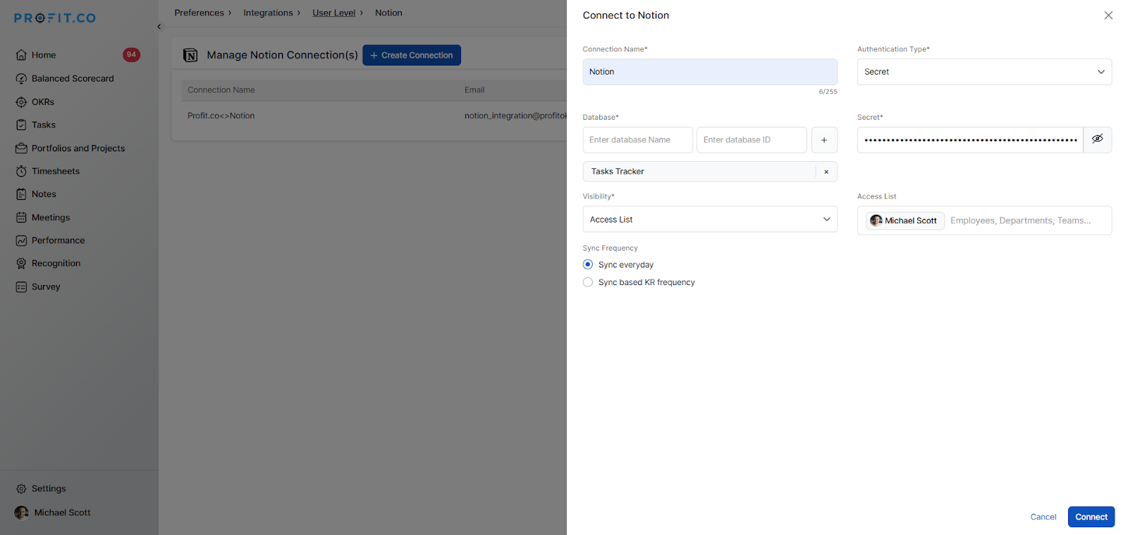 Connect Using API Secret Key screenshot 1