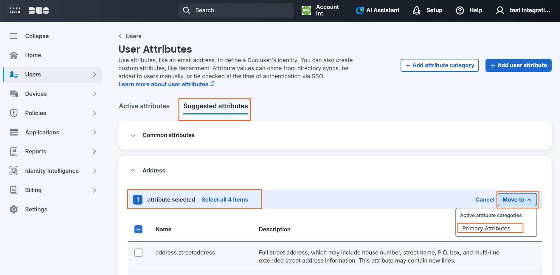 1. Move suggested attributes to Primary attributes screenshot 2