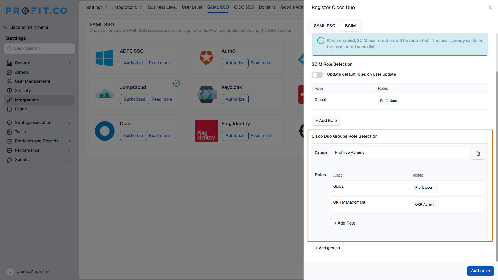 Group-Based Role Assignment screenshot