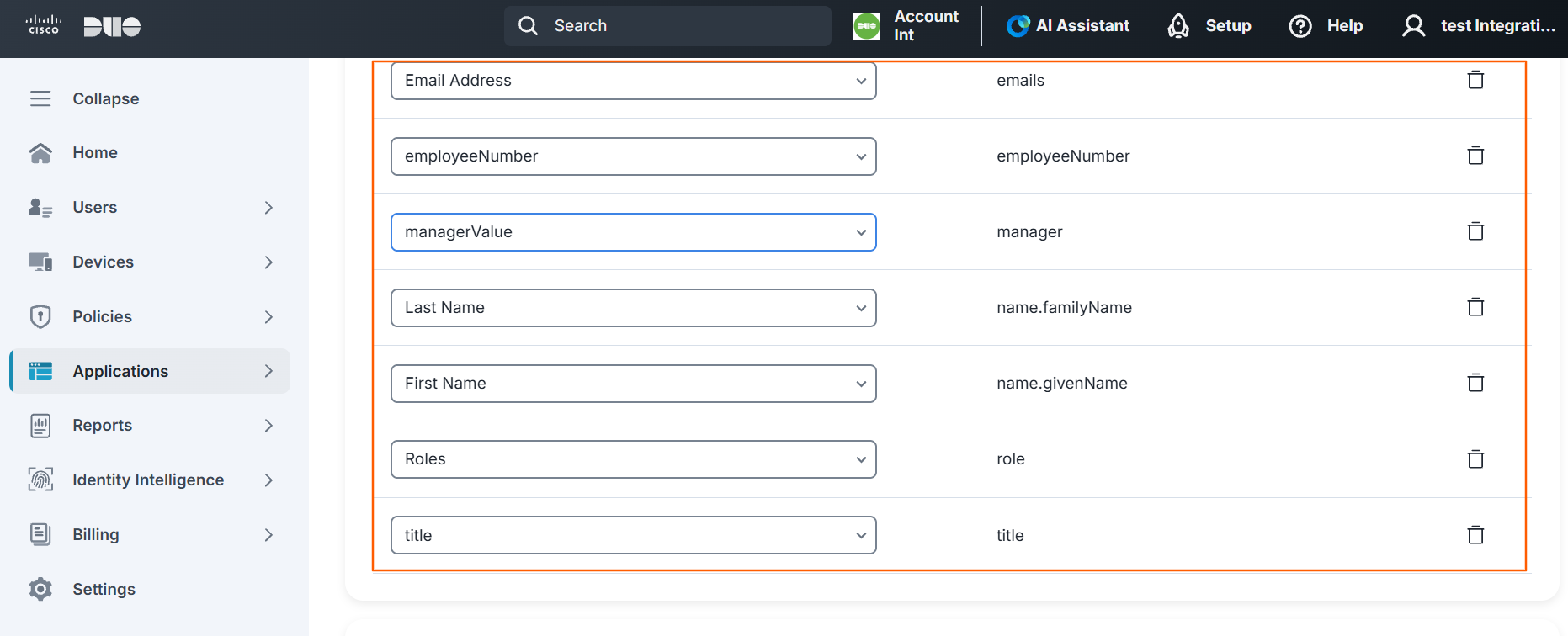 After the connection is done successfully, map attributes in the Provisioning section screenshot 3