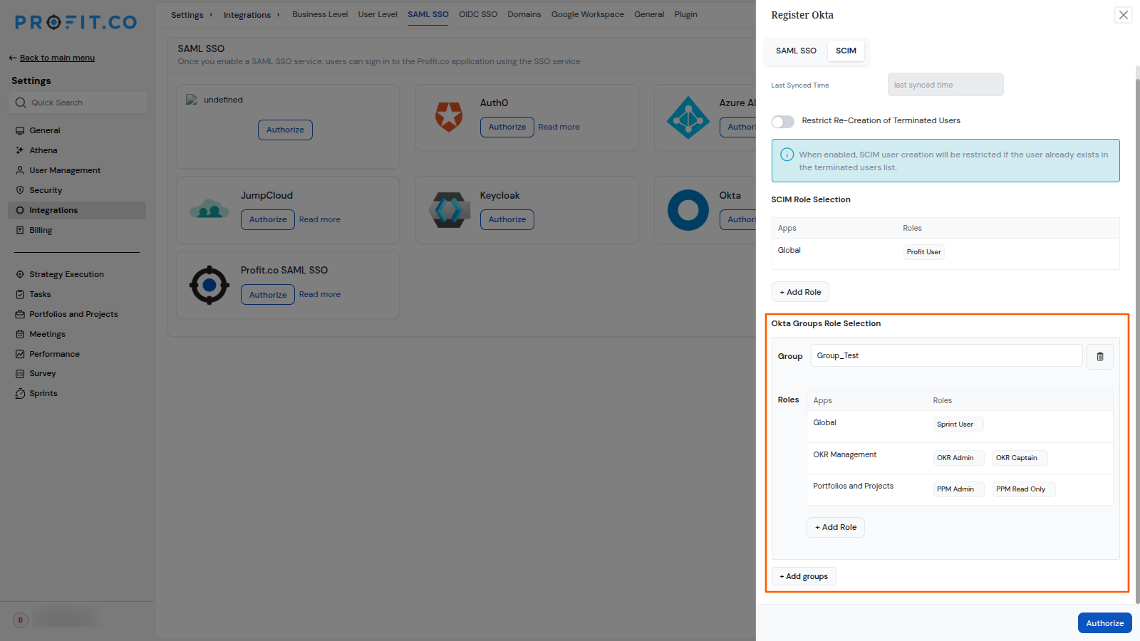 Group-Based Role Assignment screenshot
