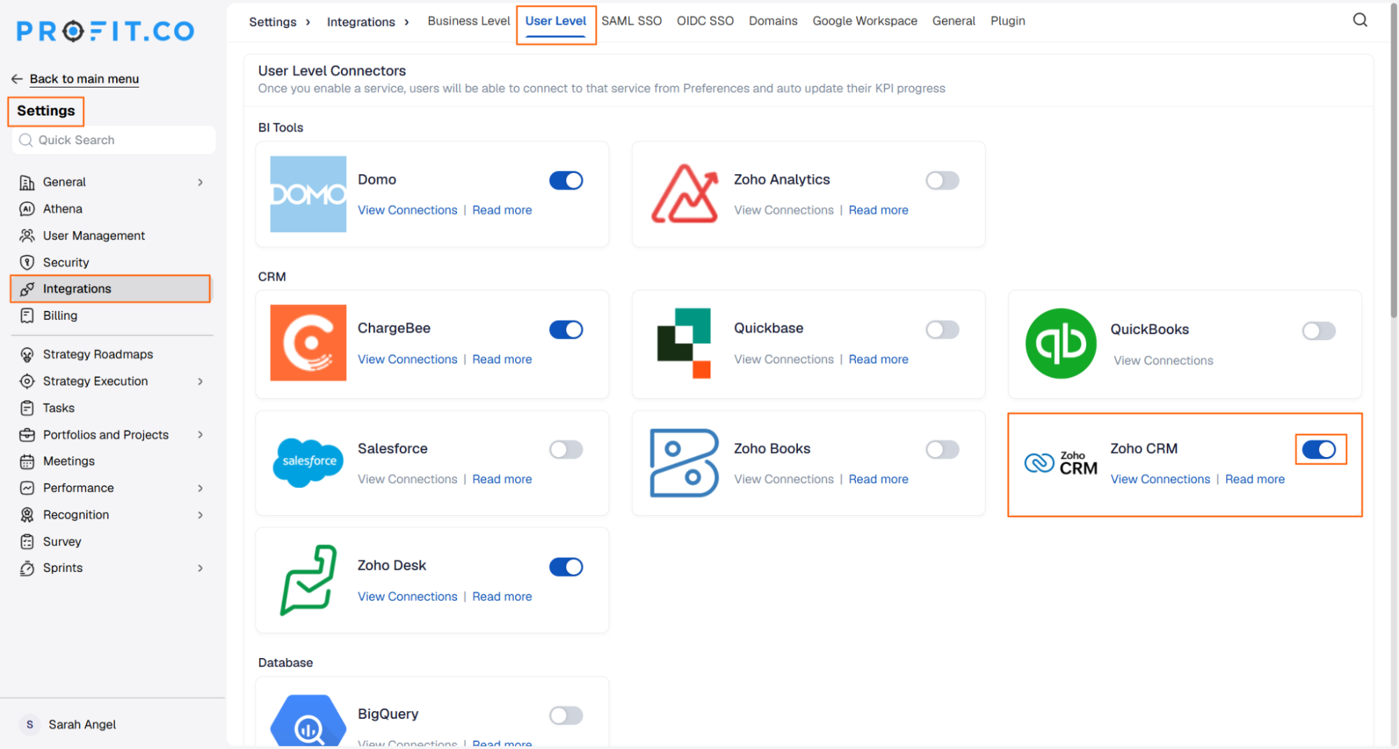 Step 1: Enable the Zoho CRM Connector screenshot