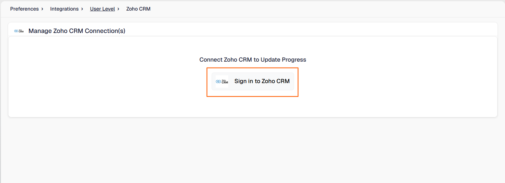 Step 3: Authenticate with Zoho CRM screenshot 1